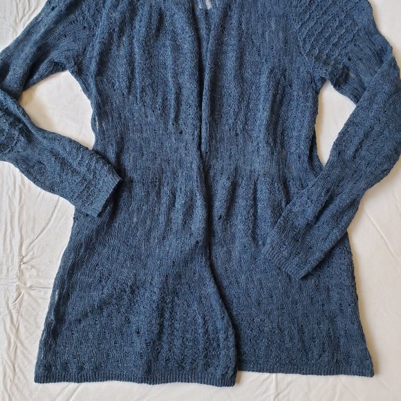 Eileen Fisher Baby Alpaca Open Front Knit Lightweight Cardigan - Picture 2 of 8